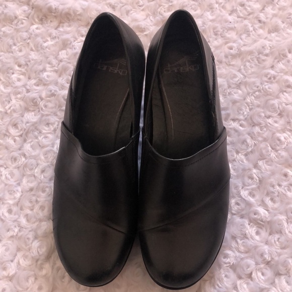 Dansko Black Leather Nursing Clogs Size 37 - Picture 4 of 4